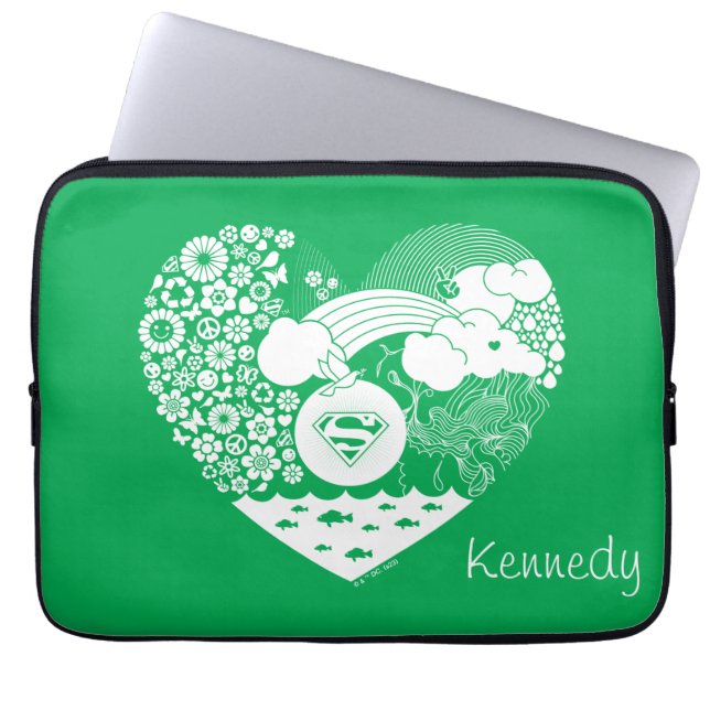 Supergirl Floral Peace Heart Graphic Laptopschutzhülle (Vorderseite)