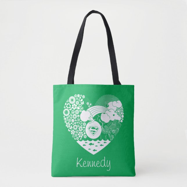 Supergirl Floral Peace Heart Graphic Tasche (Vorderseite)