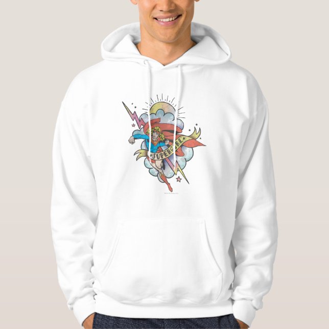 Supergirl Flying Lightning Tattoo Hoodie (Vorderseite)