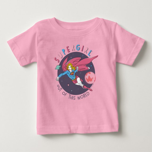 Supergirl Flying Up Illustration Baby T-shirt (Vorderseite)