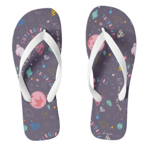 Supergirl Flying Up Illustration Flip Flops