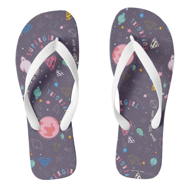 Supergirl Flying Up Illustration Flip Flops (Fußbett)