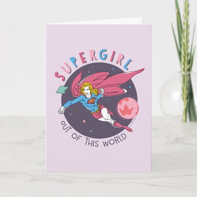 Supergirl Flying Up Illustration Karte (Vorderseite)