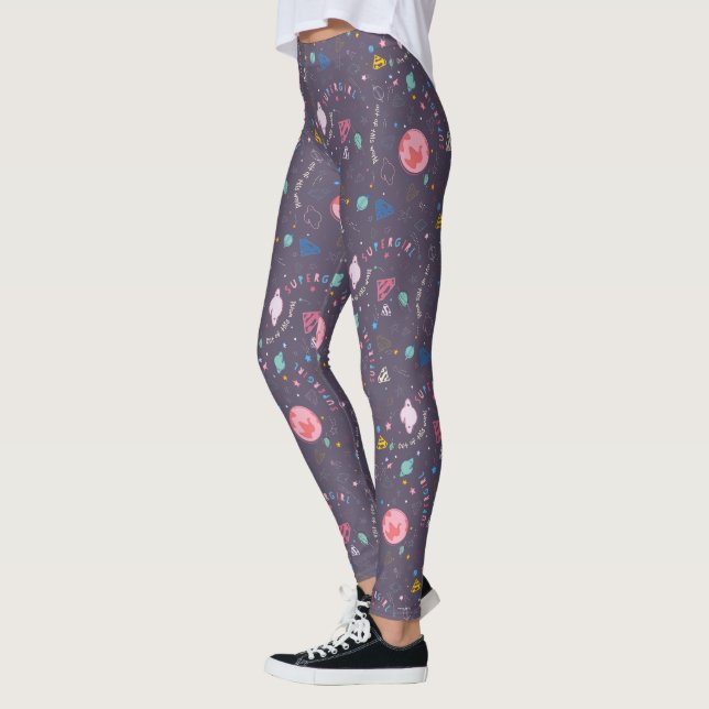 Supergirl Flying Up Illustration Leggings (Links)