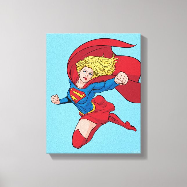 Supergirl Flying Up Illustration Leinwanddruck (Vorderseite)