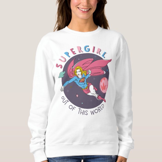 Supergirl Flying Up Illustration Sweatshirt (Vorderseite)