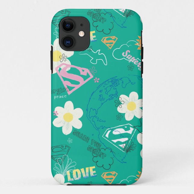 Supergirl for Peace Pattern Case-Mate iPhone Hülle (Rückseite)