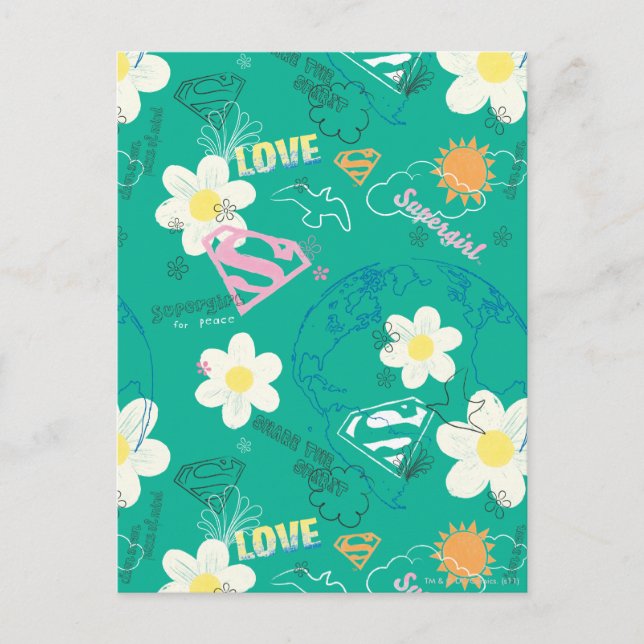 Supergirl for Peace Pattern Postkarte (Vorderseite)