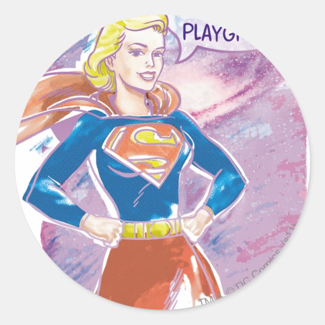 Supergirl Galaxy Runder Aufkleber (Vorderseite)