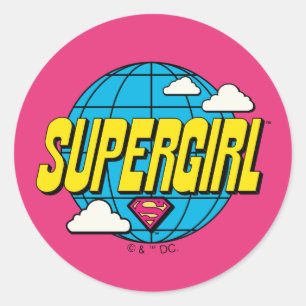 Supergirl Global Pop Grafik Runder Aufkleber