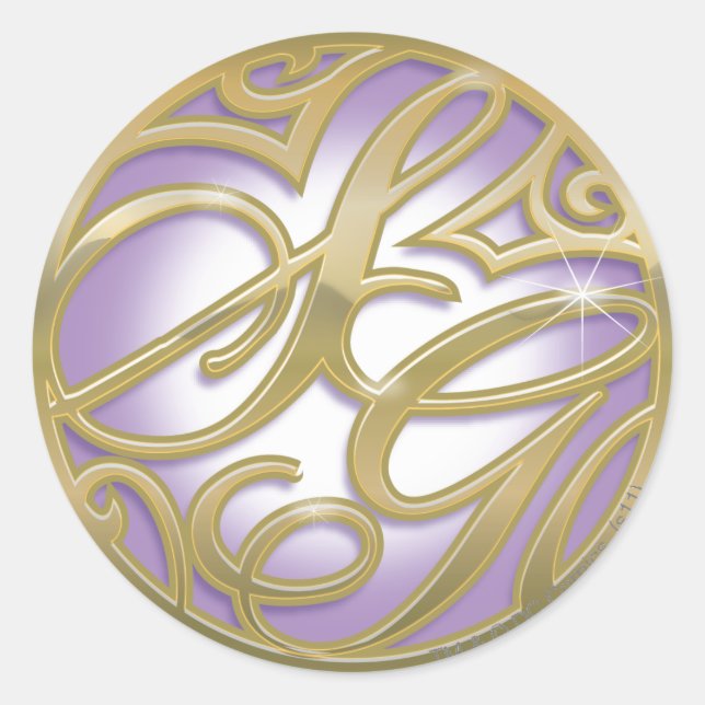 Supergirl Gold & Lila Circle Logo Runder Aufkleber (Vorderseite)