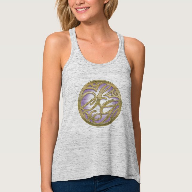 Supergirl Gold & Lila Circle Logo Tank Top (Vorderseite)