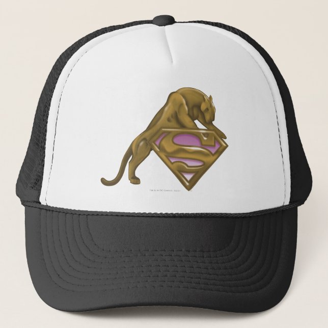 Supergirl Golden Cat Truckerkappe (Vorderseite)