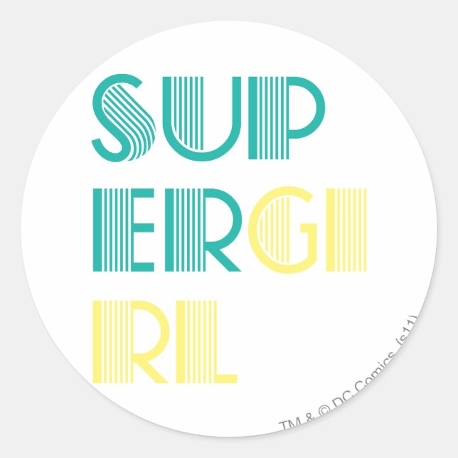 Supergirl Green and Yellow Runder Aufkleber (Vorderseite)