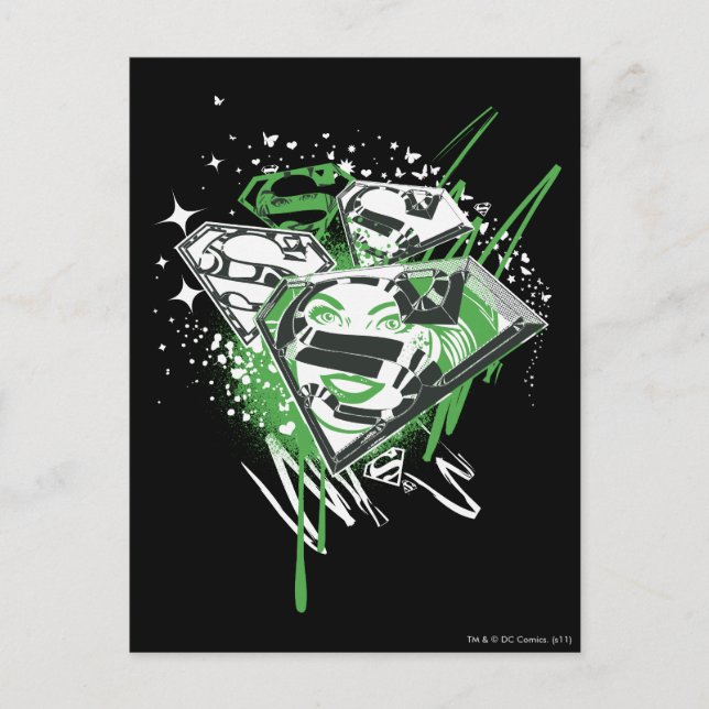 Supergirl Green Spills Postkarte (Vorderseite)
