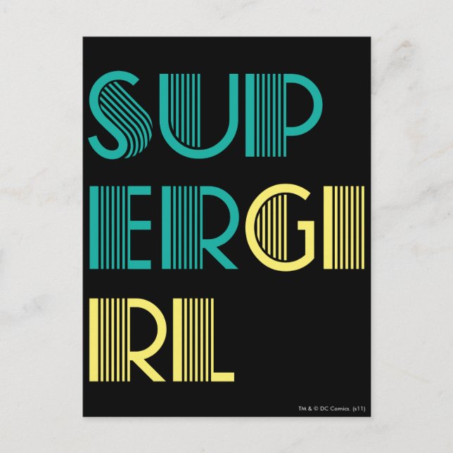 Supergirl Green und Yellow Postkarte (Vorderseite)