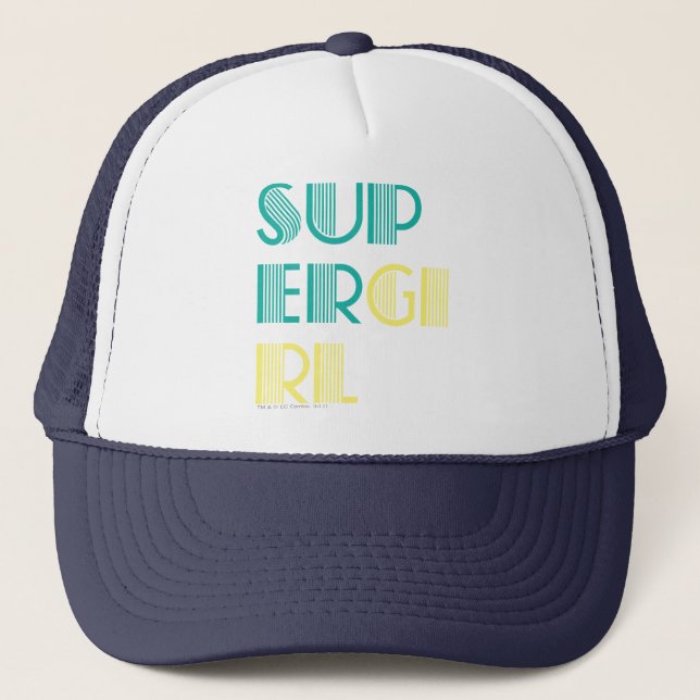 Supergirl Green und Yellow Truckerkappe (Vorderseite)