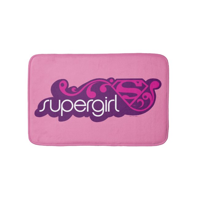 Supergirl Groovy Name und S-Shield Badematte (Vorderseite)