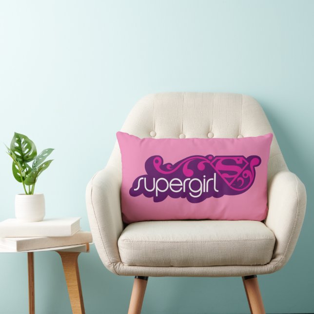 Supergirl Groovy Name und S-Shield Lendenkissen (Stuhl )