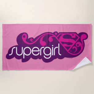 Supergirl Groovy Name und S-Shield Strandtuch