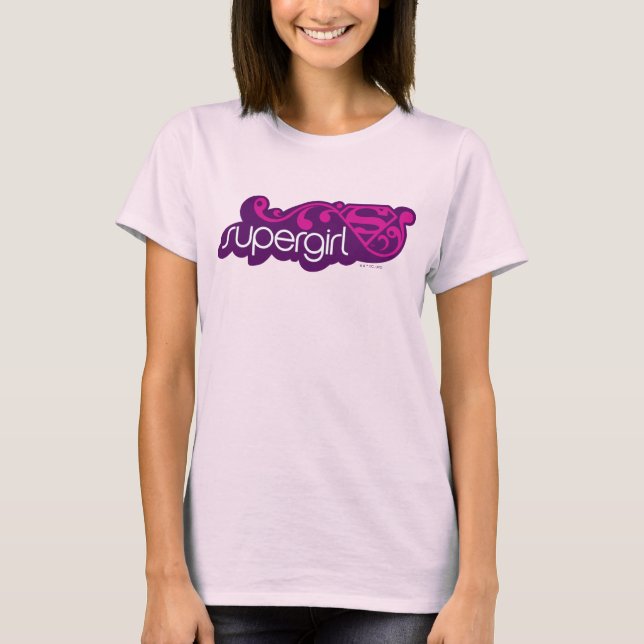 Supergirl Groovy Name und S-Shield T-Shirt (Vorderseite)