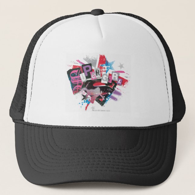 Supergirl Grunge Design Truckerkappe (Vorderseite)