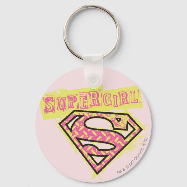 Supergirl Grunge Logo Pink Schlüsselanhänger (Vorderseite)