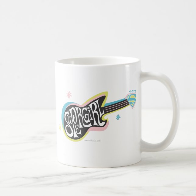 Supergirl Guitar Kaffeetasse (Rechts)