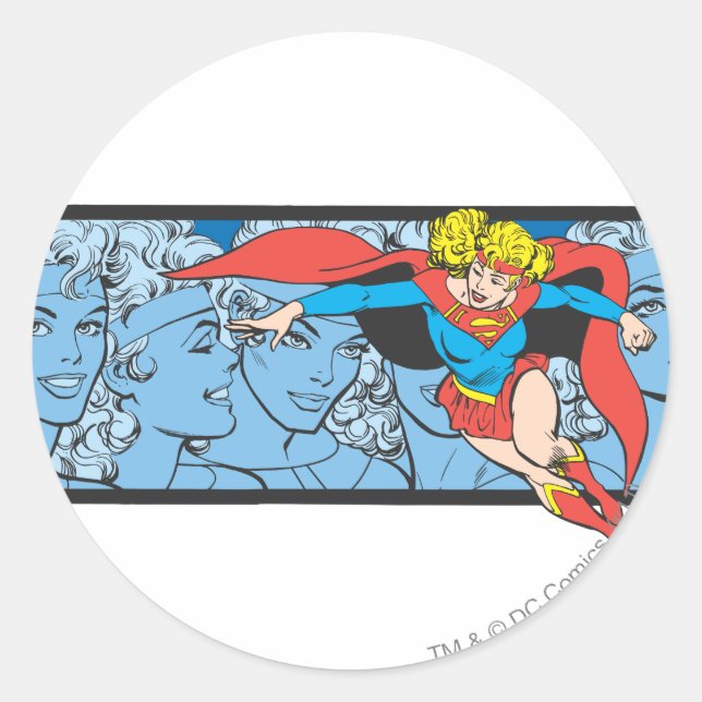 Supergirl Head Shots Runder Aufkleber (Vorderseite)