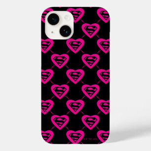 Supergirl Hearts Diagonal Pattern Case-Mate iPhone 14 Hülle