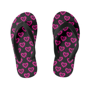 Supergirl Hearts Diagonal Pattern Kinderbadesandalen