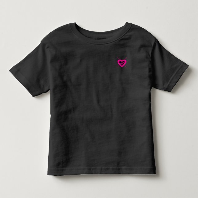 Supergirl Hearts Diagonal Pattern Kleinkind T-shirt (Vorderseite)
