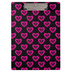 Supergirl Hearts Diagonal Pattern Klemmbrett