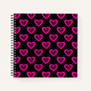 Supergirl Hearts Diagonal Pattern Notizbuch