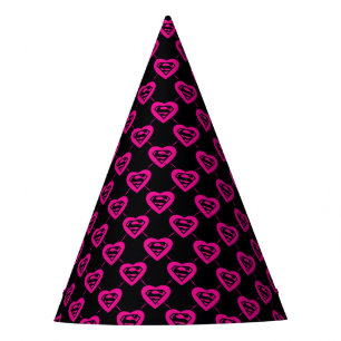 Supergirl Hearts Diagonal Pattern Partyhütchen