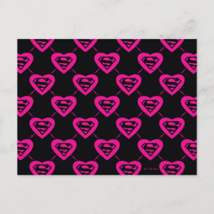Supergirl Hearts Diagonal Pattern Postkarte