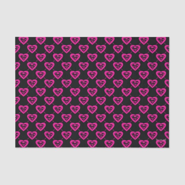 Supergirl Hearts Diagonal Pattern Seidenpapier (Vorderseite)