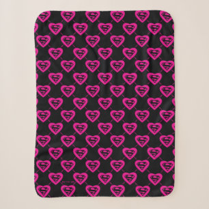 Supergirl Hearts Diagonal Pattern Sherpadecke