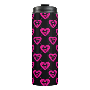 Supergirl Hearts Diagonal Pattern Thermosbecher