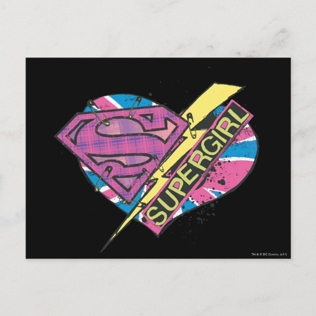 Supergirl Herz und Bolt Postkarte (Vorderseite)