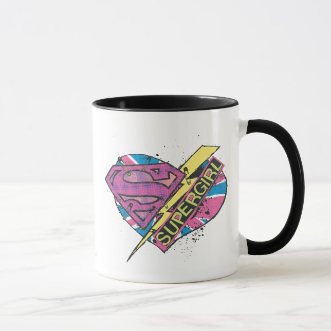 Supergirl Herz und Bolt Tasse (Rechts)