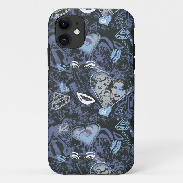 Supergirl Herz und Lips Muster Case-Mate iPhone Hülle (Rückseite)