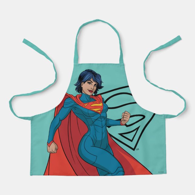 Supergirl Hovering in Blue Anzug Schürze (Vorderseite)