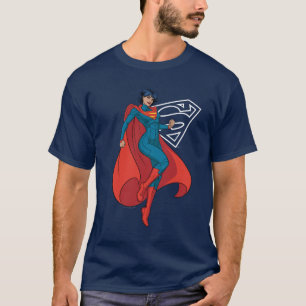 Supergirl Hovering in Blue Anzug T-Shirt