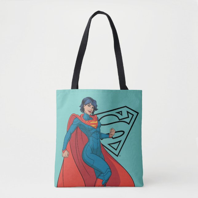 Supergirl Hovering in Blue Anzug Tasche (Vorderseite)