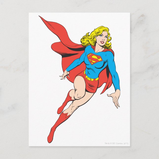 Supergirl in Bewegung Postkarte (Vorderseite)