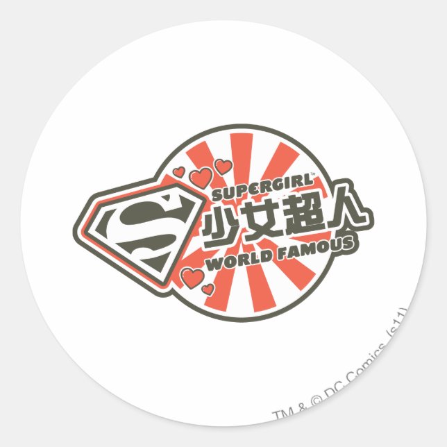 Supergirl J-Pop 13 Runder Aufkleber (Vorderseite)