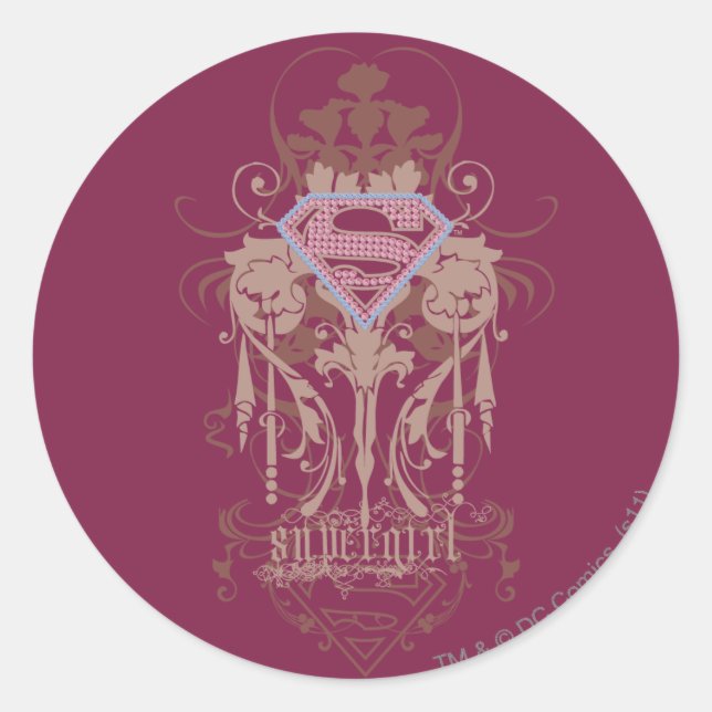 Supergirl Jewel Logo Runder Aufkleber (Vorderseite)
