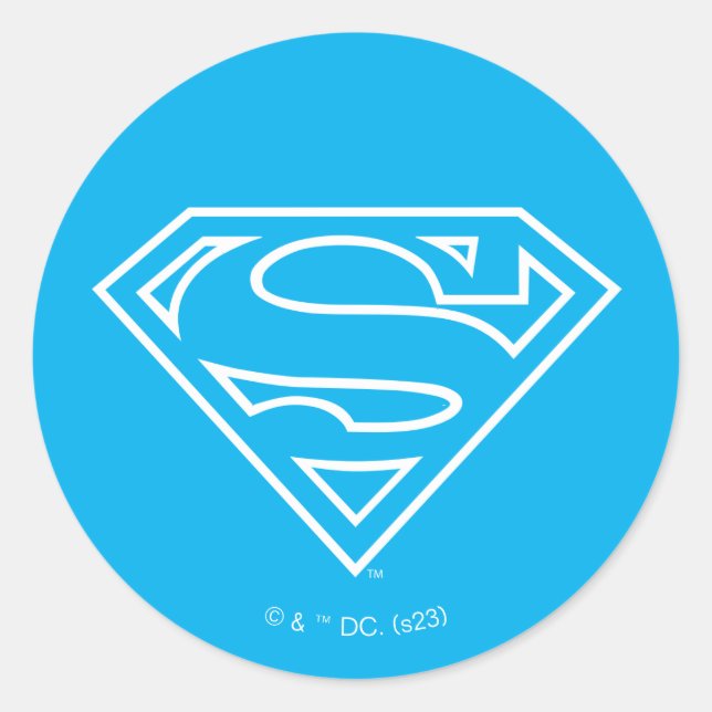 Supergirl Kontur S-Shield Runder Aufkleber (Vorderseite)