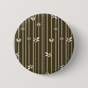 Supergirl Leaf Pattern Brown Button
